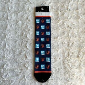 Baltimore Orioles Socks Adult M/L Blue Orange Bird Baseball Promo MLB Crew NWT